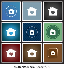 House with Heart Icon. icon. vector design
