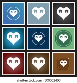 House with Heart Icon. icon. vector design