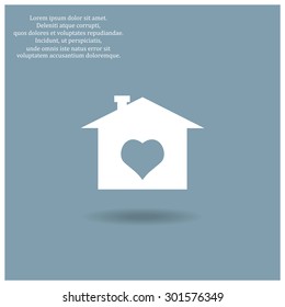 House with Heart Icon. icon. vector design