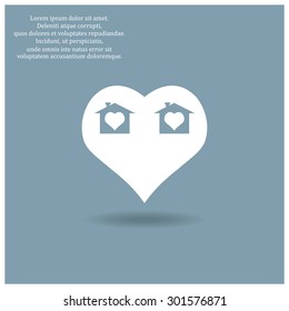 House with Heart Icon. icon. vector design