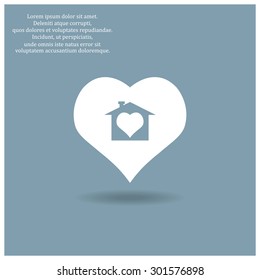 House with Heart Icon. icon. vector design