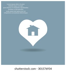 House with Heart Icon. icon. vector design
