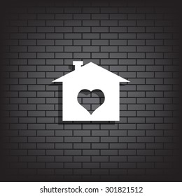 House with Heart Icon. icon. vector design