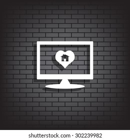 House with Heart Icon. icon. vector design