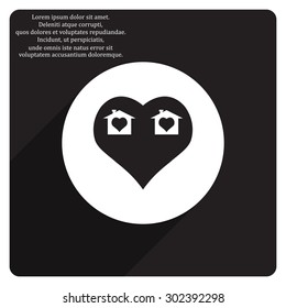 House with Heart Icon. icon. vector design