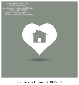 House with Heart Icon. icon. vector design