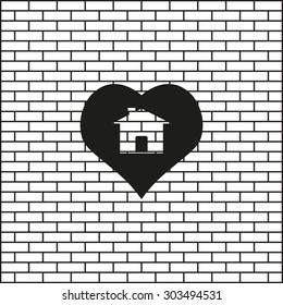 House with Heart Icon. icon. vector design