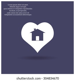 House with Heart Icon. icon. vector design