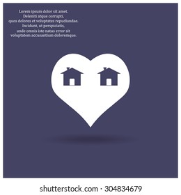 House with Heart Icon. icon. vector design