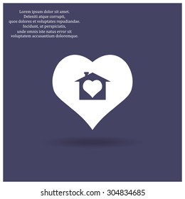 House with Heart Icon. icon. vector design