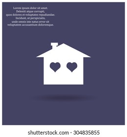 House with Heart Icon. icon. vector design