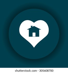 House with Heart Icon. icon. vector design