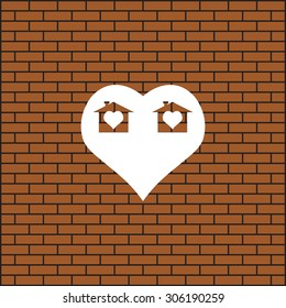 House with Heart Icon. icon. vector design