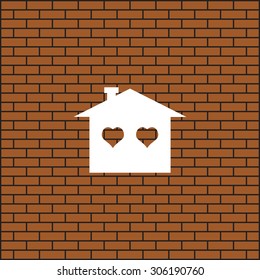 House with Heart Icon. icon. vector design