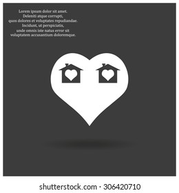 House with Heart Icon. icon. vector design