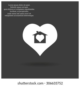 House with Heart Icon. icon. vector design