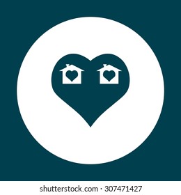 House with Heart Icon. icon. vector design