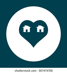 House with Heart Icon. icon. vector design