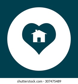 House with Heart Icon. icon. vector design