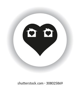 House with Heart Icon. icon. vector design