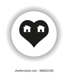 House with Heart Icon. icon. vector design