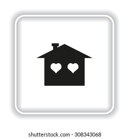 House with Heart Icon. icon. vector design