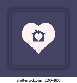 House with Heart Icon. icon. vector design