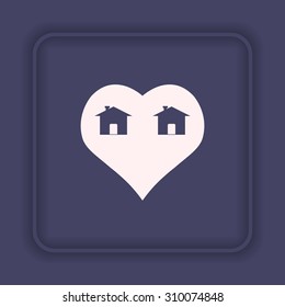House with Heart Icon. icon. vector design