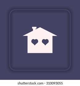 House with Heart Icon. icon. vector design