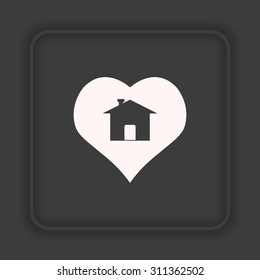 House with Heart Icon. icon. vector design