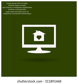House with Heart Icon. icon. vector design