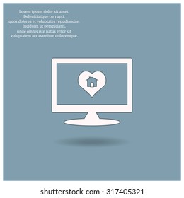House with Heart Icon. icon. vector design