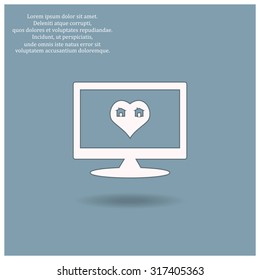 House with Heart Icon. icon. vector design
