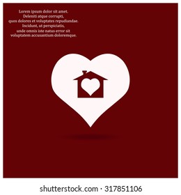 House with Heart Icon. icon. vector design