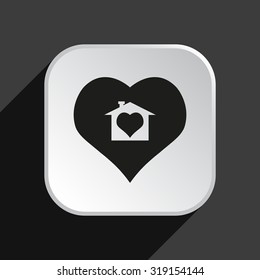 House with Heart Icon. icon. vector design