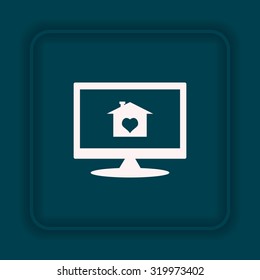 House with Heart Icon. icon. vector design