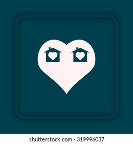 House with Heart Icon. icon. vector design
