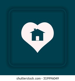 House with Heart Icon. icon. vector design