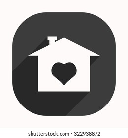 House with Heart Icon. icon. vector design