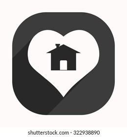 House with Heart Icon. icon. vector design