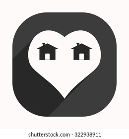 House with Heart Icon. icon. vector design