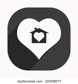 House with Heart Icon. icon. vector design