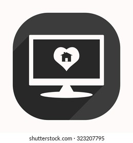 House with Heart Icon. icon. vector design