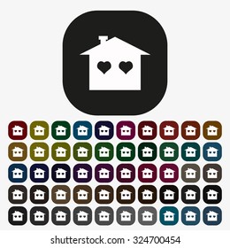 House with Heart Icon. icon. vector design