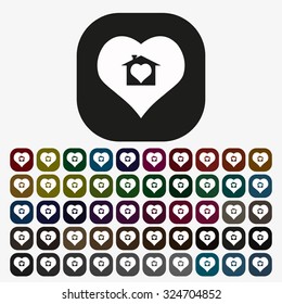 House with Heart Icon. icon. vector design