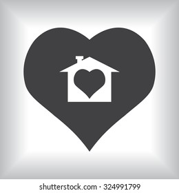 House with Heart Icon. icon. vector design