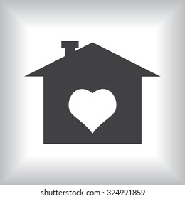 House with Heart Icon. icon. vector design