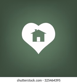 House with Heart Icon. icon. vector design