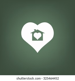 House with Heart Icon. icon. vector design