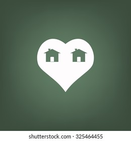 House with Heart Icon. icon. vector design